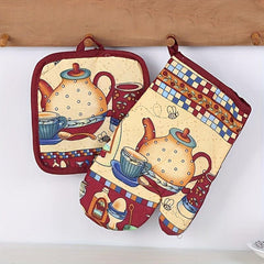 2pcs Heat Insulation Pad and Gloves Set for Warm Hands