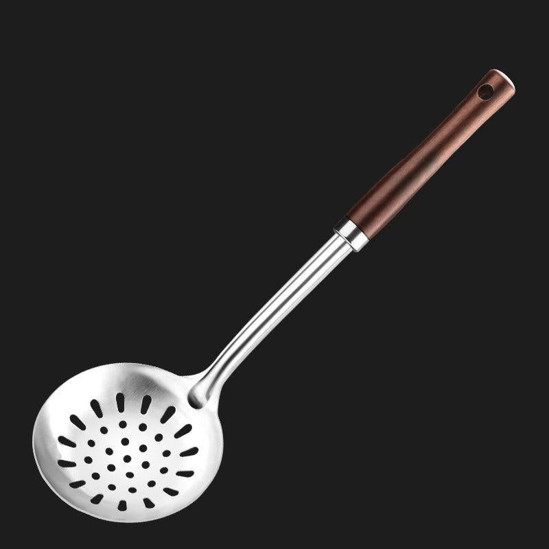 Stainless Steel Kitchen Set: Spatula, Spoon, Colander, Rice Spoon