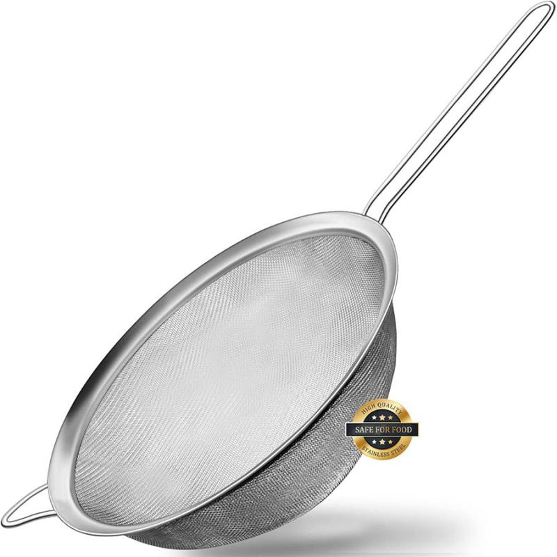 4pc Stainless Steel Mesh Strainers Set Sift Strain Sieve Kitchen Cookware