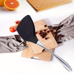 Silicone Utensil Set with Stainless Steel Handle - Spatula, Shovel, Spoon