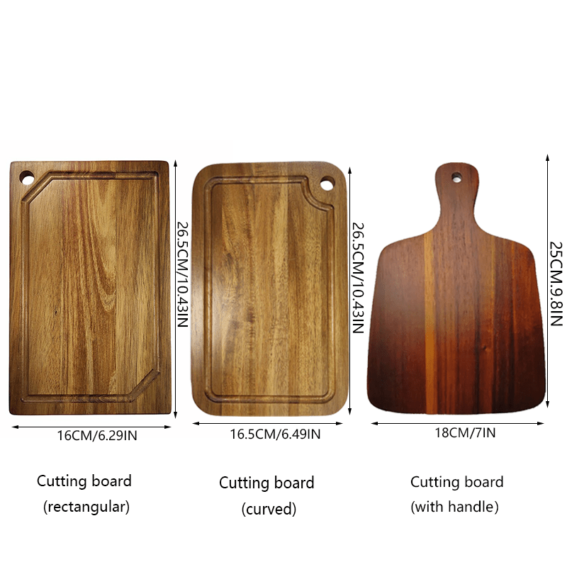 Small Wood Cutting Board with Juice Groove & Handles for Kitchen