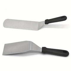 2pcs Big Metal Griddle Spatula Large Burger Smasher Hamburger Turner Scraper