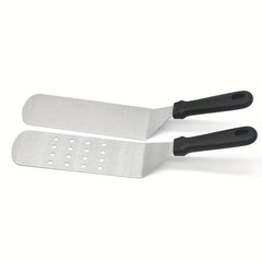 2pcs Big Metal Griddle Spatula Large Burger Smasher Hamburger Turner Scraper