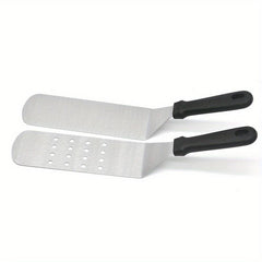 2pcs Big Metal Griddle Spatula Large Burger Smasher Hamburger Turner Scraper