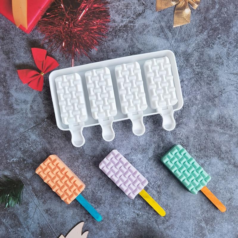 Bamboo Braided Ice Cream Mold Silicone Popsicle Mold
