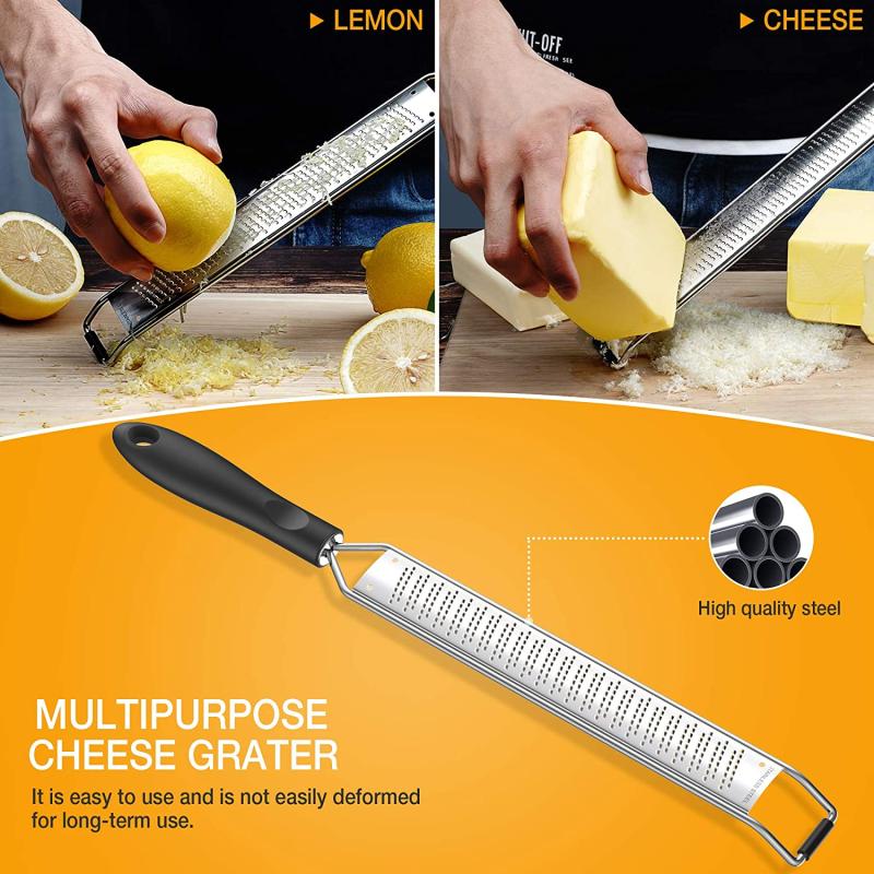 Stainless Steel Lemon Zester & Cheese Grater Kitchen Tool