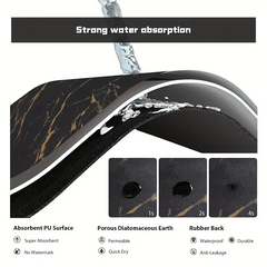 Flower Pattern Dish Drying Mat Non Slip Absorbent Coffee Machine Mat