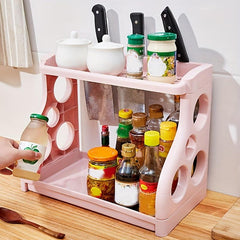 2 Tier Spice Rack Organizer for Countertop Multi-functional Seasoning Storage