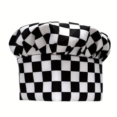 Chef Hat Striped And Plaid Adjustable Beret