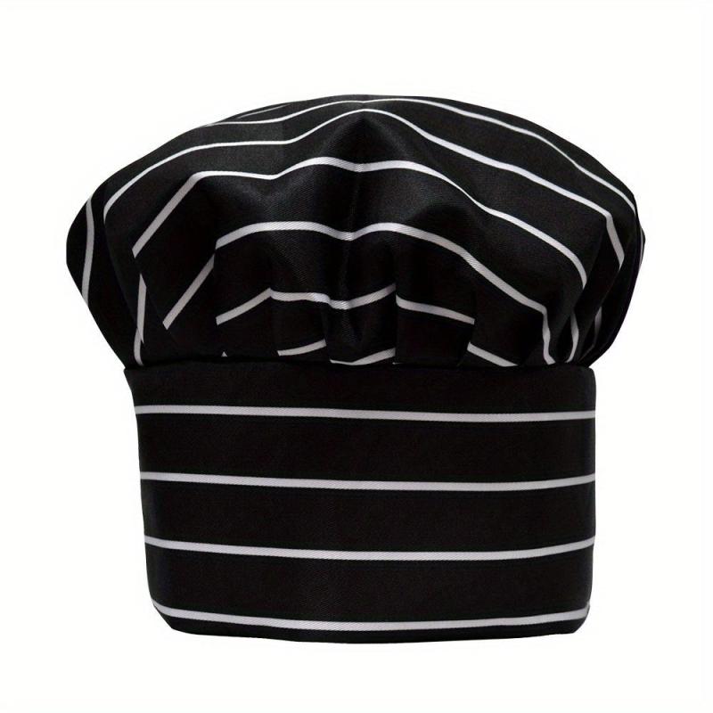 Chef Hat Striped And Plaid Adjustable Beret
