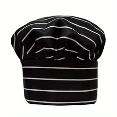 Chef Hat Striped And Plaid Adjustable Beret