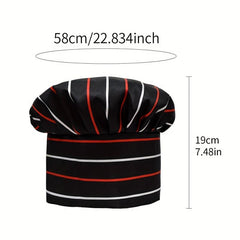 Chef Hat Striped And Plaid Adjustable Beret