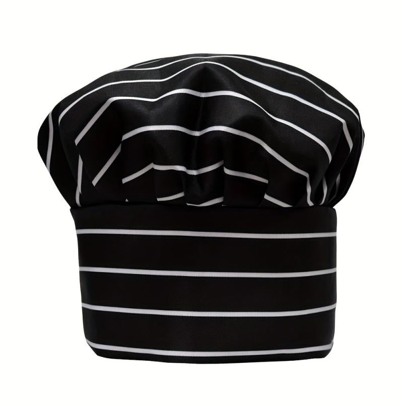 Chef Hat Striped And Plaid Adjustable Beret