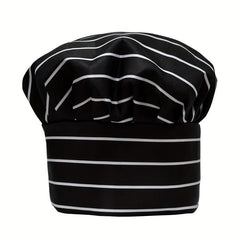 Chef Hat Striped And Plaid Adjustable Beret
