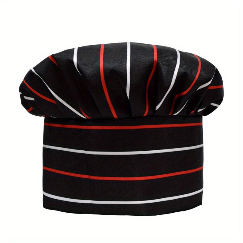 Chef Hat Striped And Plaid Adjustable Beret
