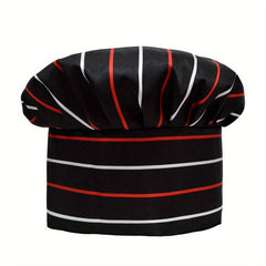 Chef Hat Striped And Plaid Adjustable Beret
