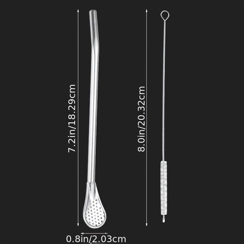 Stainless Steel Straw Spoons Set of 3