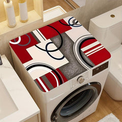 Red Rubber Dish Drying Mat Modern Geometric Absorbent Kitchen Drain Pad