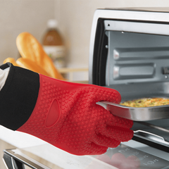 Silicone Oven Mitts Heat Resistant Thick Insulated Baking Gloves BBQ Kitchen