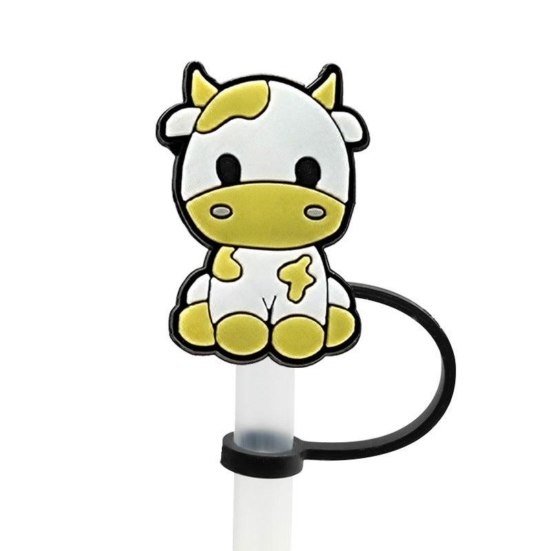 7pcs Silicone Cow Straw Tips Cover for Tumblers