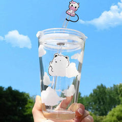 7pcs Silicone Cow Straw Tips Cover for Tumblers