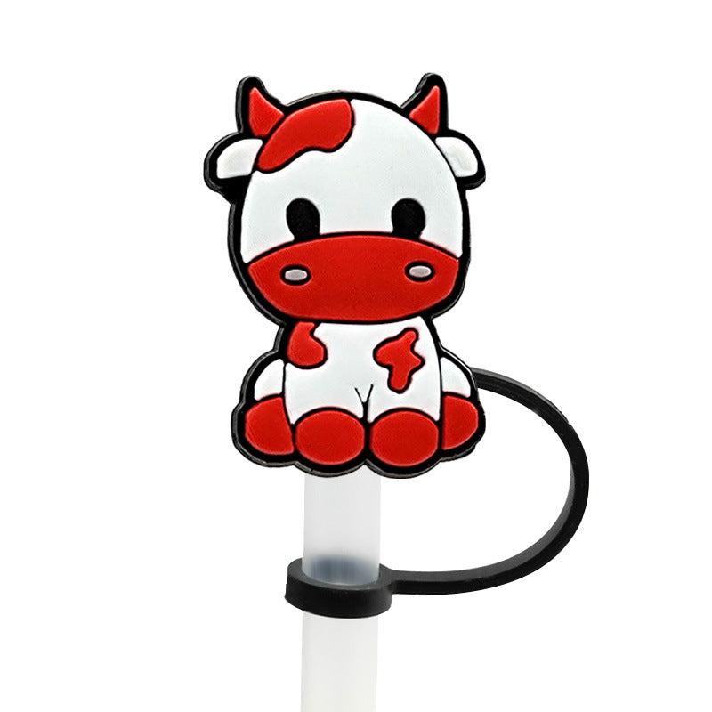 7pcs Silicone Cow Straw Tips Cover for Tumblers
