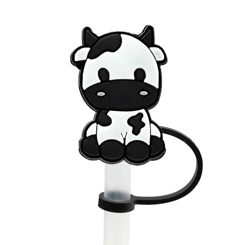 7pcs Silicone Cow Straw Tips Cover for Tumblers