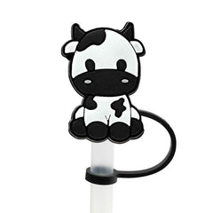 7pcs Silicone Cow Straw Tips Cover for Tumblers