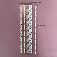 50pcs Rose Golden Paper Straws Party Supplies Wedding Baby Shower