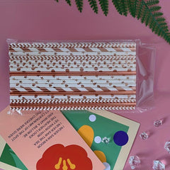 50pcs Rose Golden Paper Straws Party Supplies Wedding Baby Shower