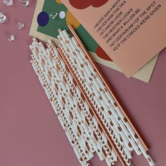 50pcs Rose Golden Paper Straws Party Supplies Wedding Baby Shower