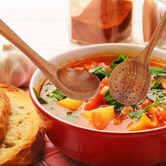 2pcs Non Stick Wooden Cooking Spoon Set Deep Soup Spoon for Easy Stirring