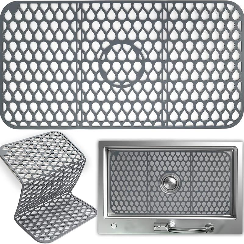 Silicone Sink Mat Cutable Kitchen Sink Protector Foldable Non Slip Mats