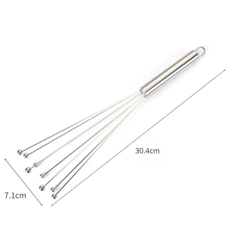 Stainless Steel Ball Whisk for Eggs and Baking, Manual Egg Beater and Mixer