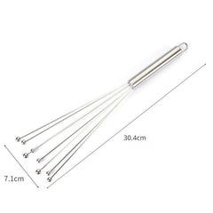 Stainless Steel Ball Whisk for Eggs and Baking, Manual Egg Beater and Mixer