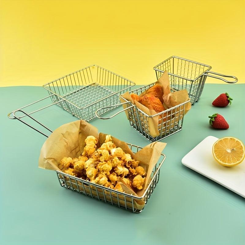 Mesh Strainer Basket French Fries Rack Container Snack Fry Holder