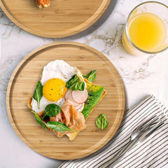 Wooden Round Serving Tray Pizza Plate Cutting Board