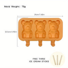 Silicone Bear Ice Cream Mold With Cover