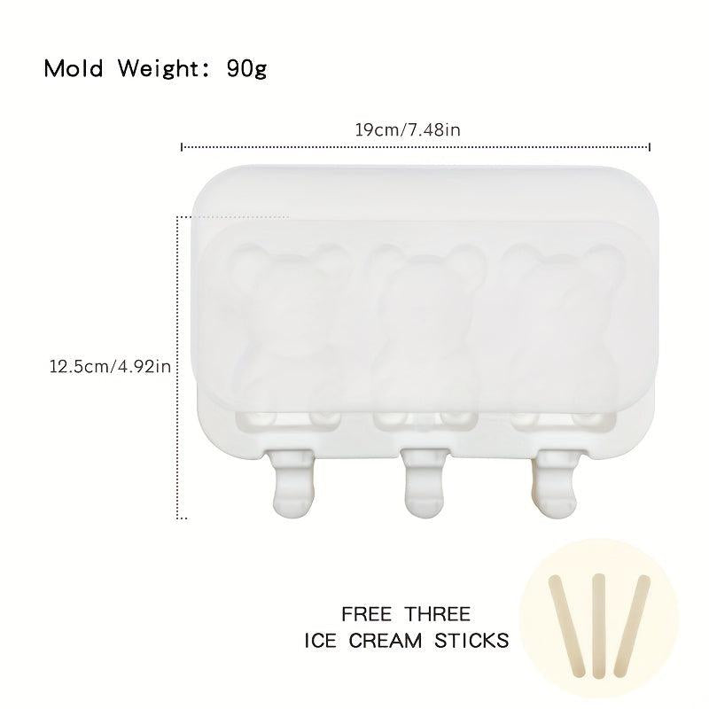 Silicone Bear Ice Cream Mold With Cover