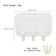 Silicone Bear Ice Cream Mold With Cover