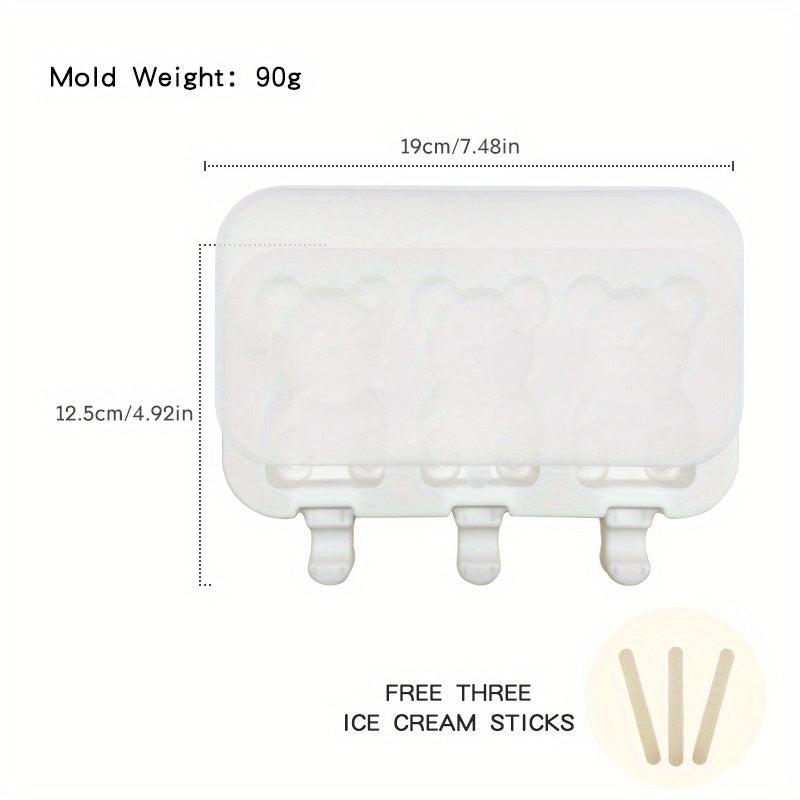 Silicone Bear Ice Cream Mold With Cover