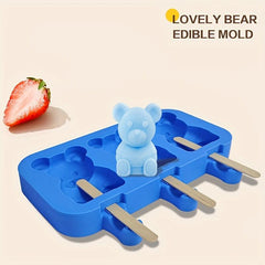 Silicone Bear Ice Cream Mold With Cover