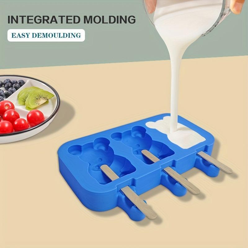 Silicone Bear Ice Cream Mold With Cover