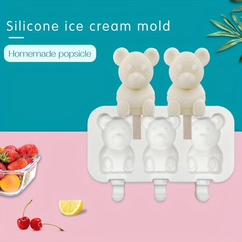 Silicone Bear Ice Cream Mold With Cover