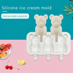 Silicone Bear Ice Cream Mold With Cover