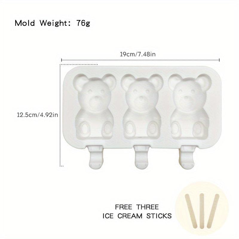 Silicone Bear Ice Cream Mold With Cover