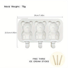 Silicone Bear Ice Cream Mold With Cover