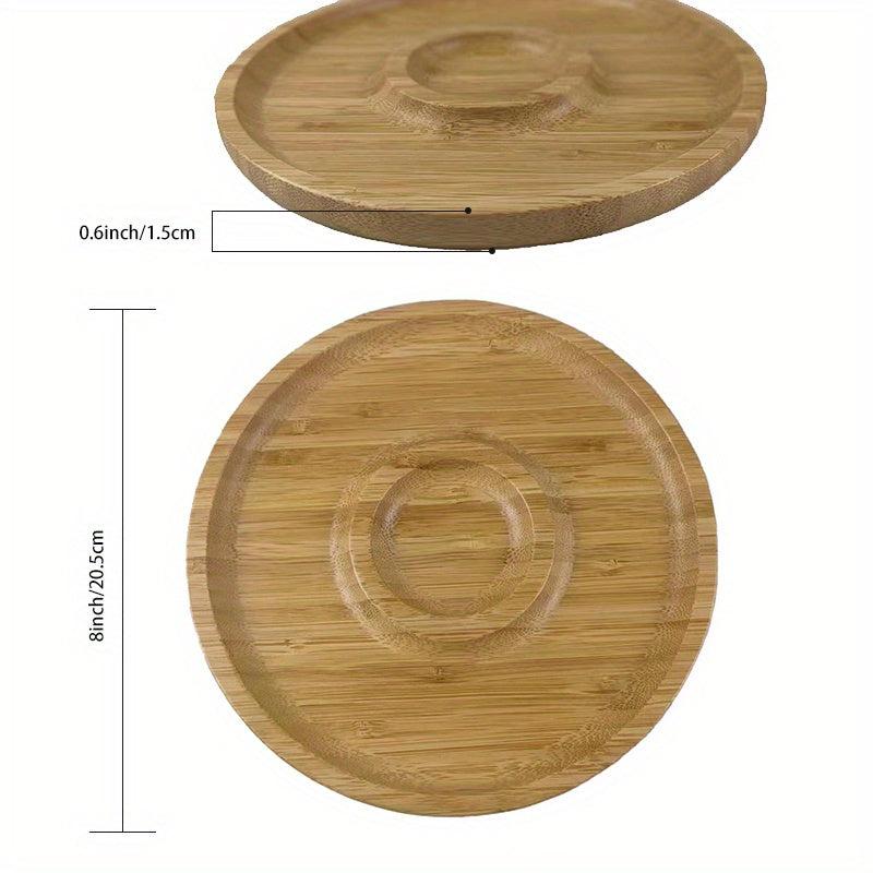 Bamboo Tray Grid Snack Platter for Cheese Pizza Melon Seeds