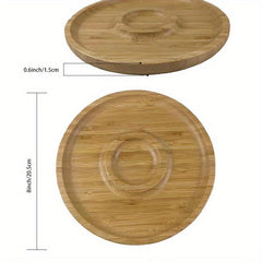 Bamboo Tray Grid Snack Platter for Cheese Pizza Melon Seeds