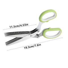 3-Layer Stainless Steel Kitchen Scissors Set with Brush Kit
